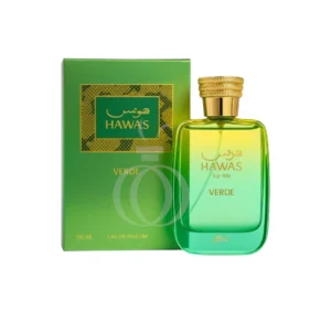Rasasi Hawas Verde: frescura cítrica y elegancia masculina en un perfume versátil y moderno.