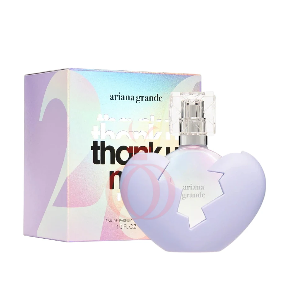 Ariana Grande Thank U Next 2.0: perfume frutal, floral y gourmand que refleja frescura y confianza.