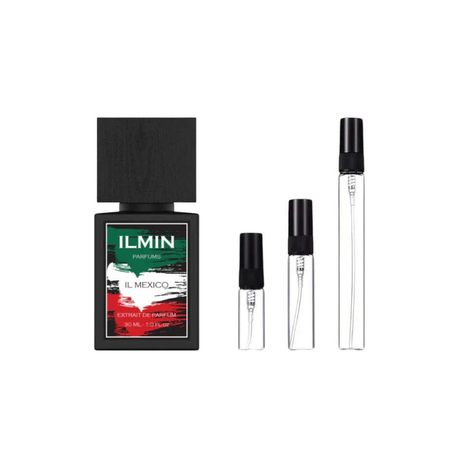 Decants Ilmin Mexico: fragancia exclusiva inspirada en México en formatos prácticos de 3ml, 5ml y 10ml.