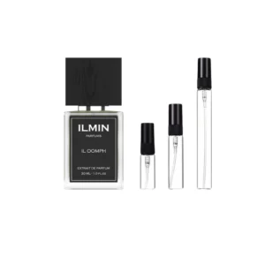 Decants Ilmin Oomph: fragancia exclusiva en formatos prácticos de 3ml, 5ml y 10ml.