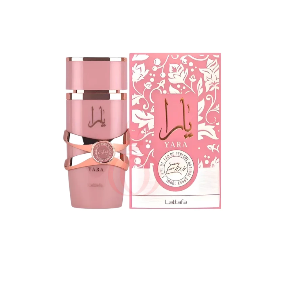 Lattafa Yara Elixir: perfume elegante con notas frutales, florales y un fondo cálido y sensual.