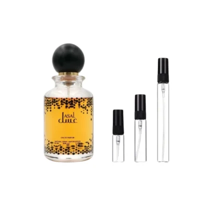 Fragancia dulce y oriental Decants Asal Ozareej, disponible en 3 ml, 5 ml y 10 ml.