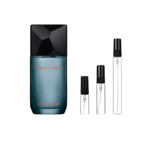 Decants Issey Miyake Fusion D’Issey, frescura volcánica en tamaños de 3 ml, 5 ml y 10 ml.