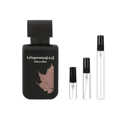 Decants La Yuqawam Tobacco Blaze, intensidad oriental en 3ml, 5ml y 10ml.