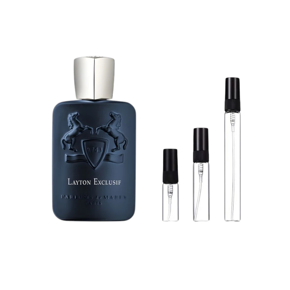 Decants Layton Exclusif Parfums De Marly, elegancia intensa en 3ml, 5ml y 10ml.