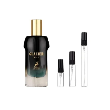 Frescura intensa en Decants Maison Alhambra Glacier Bold, disponible en 3ml, 5ml y 10ml.
