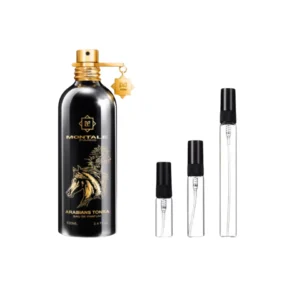 Fragancia oriental intensa Decants Montale Arabians Tonka, disponible en 3 ml, 5 ml y 10 ml.