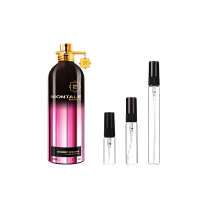 Fragancia intensa y brillante Decants Montale Starry Nights, disponible en 3 ml, 5 ml y 10 ml.