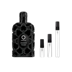 Fragancia intensa y oscura Decants Orientica Amber Noir, disponible en 3 ml, 5 ml y 10 ml.