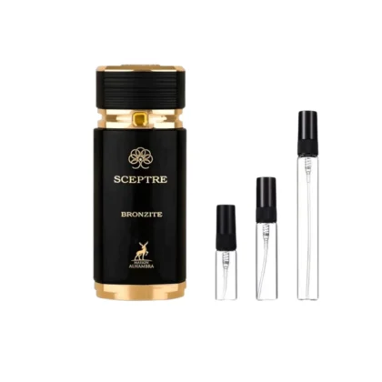 Calidez elegante en Decants Maison Alhambra Sceptre Bronzite, disponible en 3ml, 5ml y 10ml.