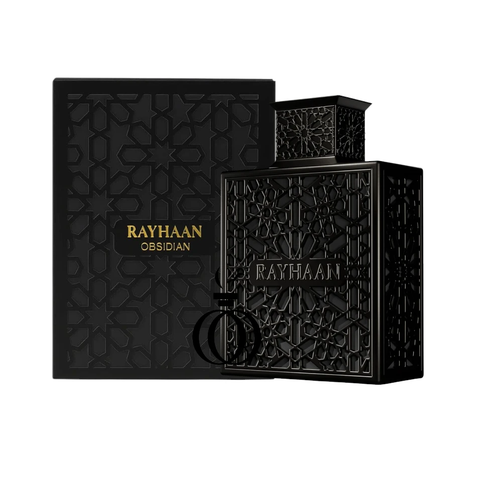 Perfume Rayhaan Obsidian: intensidad oscura, elegancia moderna y magnetismo profundo.