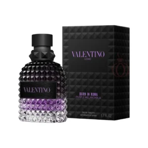 Perfume Valentino Uomo Born In Roma Purple Melancholia, elegancia masculina con notas cítricas y amaderadas.
