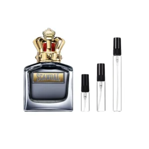 Decants Scandal Pour Homme en 3ml, 5ml y 10ml: frescura especiada, corazón dulce y base intensa.