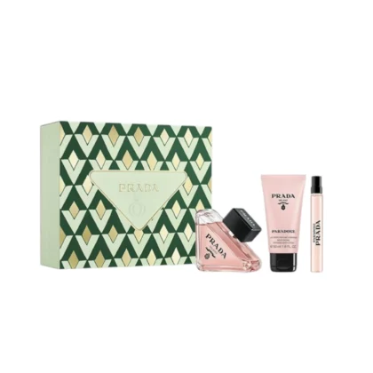 Estuche Prada Paradoxe con perfume de 90ml, perfumero de 10ml y crema de 50ml.