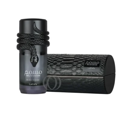 Perfume Lattafa Musamam Black Intense, frescura especiada y elegancia cálida para cada ocasión.