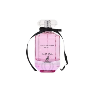 Aroma dulce y radiante de Pink Shimmer Secret Maison Alhambra en su frasco elegante.