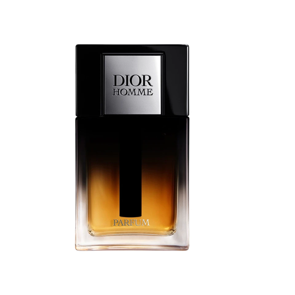 Perfume Dior Homme Parfum: elegancia masculina con iris, cuero y maderas intensas.