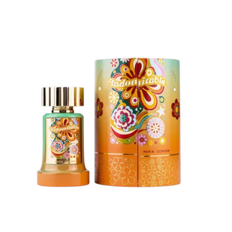Paris Corner Indominable, fragancia intensa con cítricos, lavanda y base cálida de cuero y ámbar.