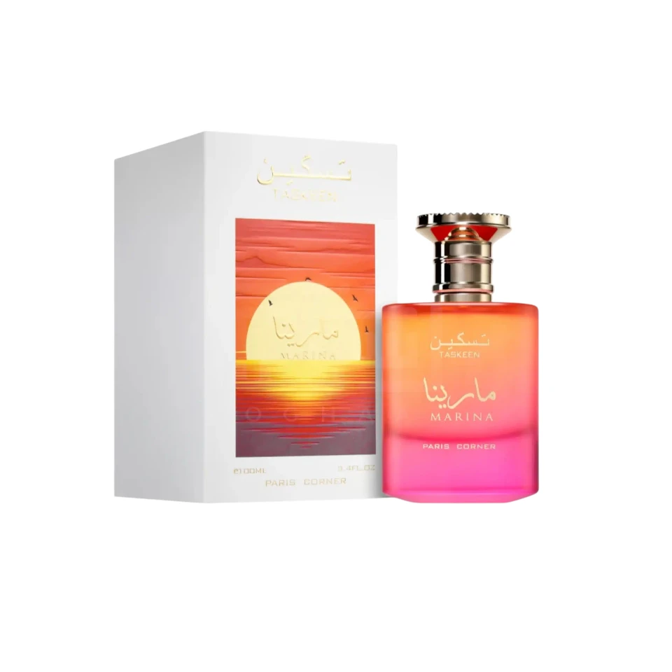 Paris Corner Taskeen Marina, fragancia fresca con cítricos, notas marinas y almizcle elegante.
