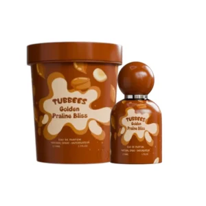 Perfume gourmand con avellana, praliné y vainilla, envuelto en notas cálidas de caramelo y madera.