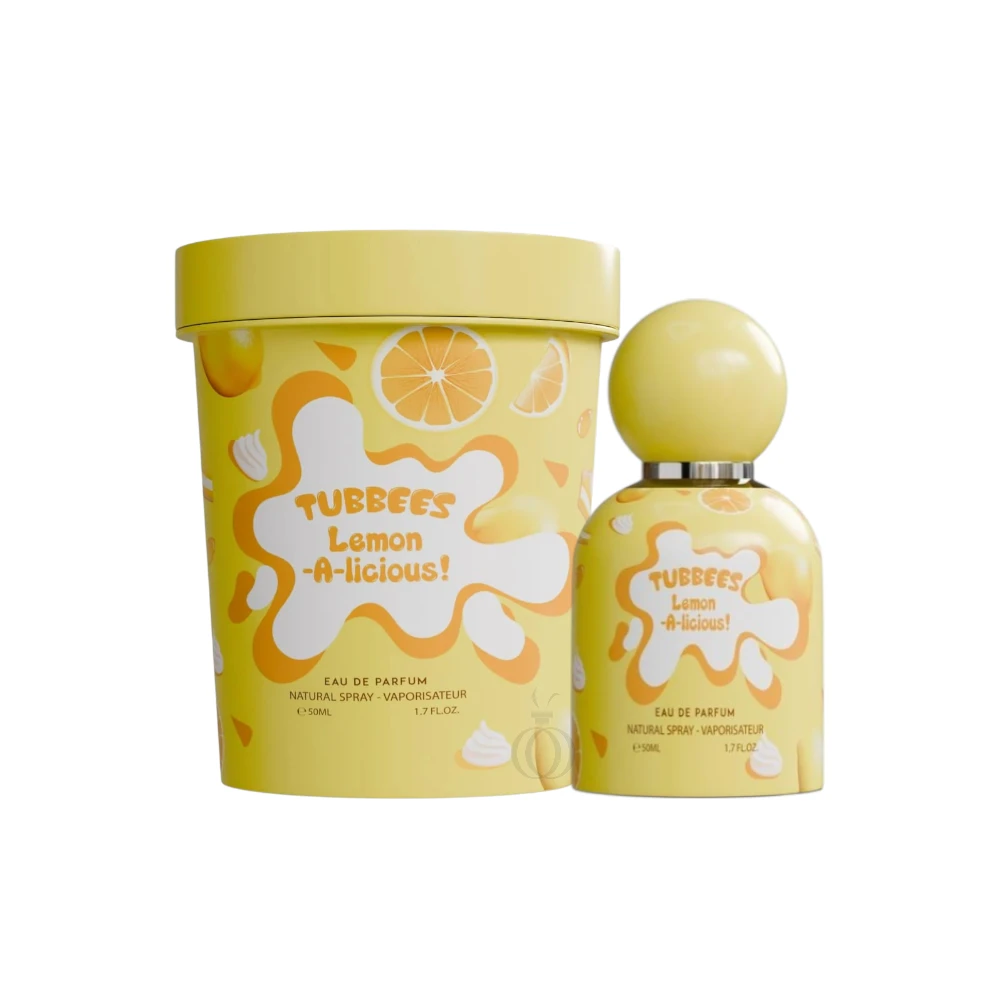 Perfume cítrico y gourmand con limón, crema batida y vainilla sobre una base cálida de almizcle.