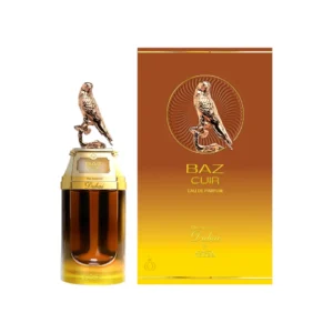 Caja degradada y botella con halcón del The Spirit of Dubai Baz Cuir.