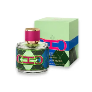 Perfume CH Swing Carolina Herrera Limited Edition con caja verde y botella de diseño colorido