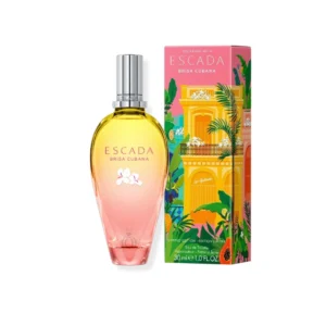 Caja y botella del perfume Escada Brisa Cubana EDT Edición Limitada.