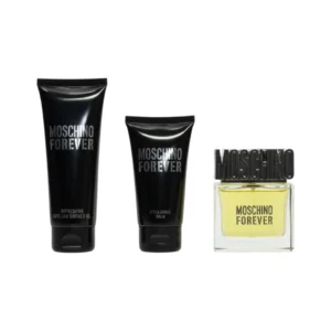 Estuche Moschino Forever con perfume, after shave y shower gel.