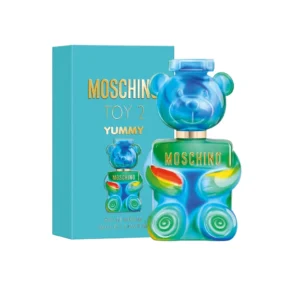 Caja turquesa y botella en forma de oso del Moschino Toy 2 Yummy.