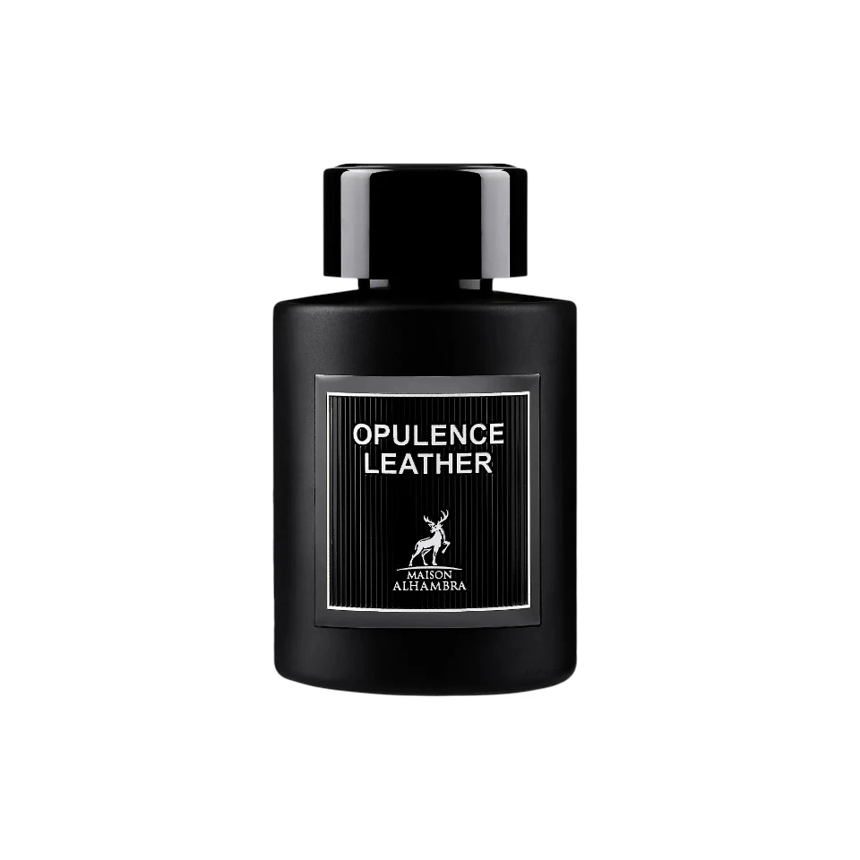 Botella de Opulence Leather Maison Alhambra en detalle.