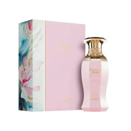 Afnan Kiaana Crush perfume original con caja de lujo y botella elegante de diseño moderno.
